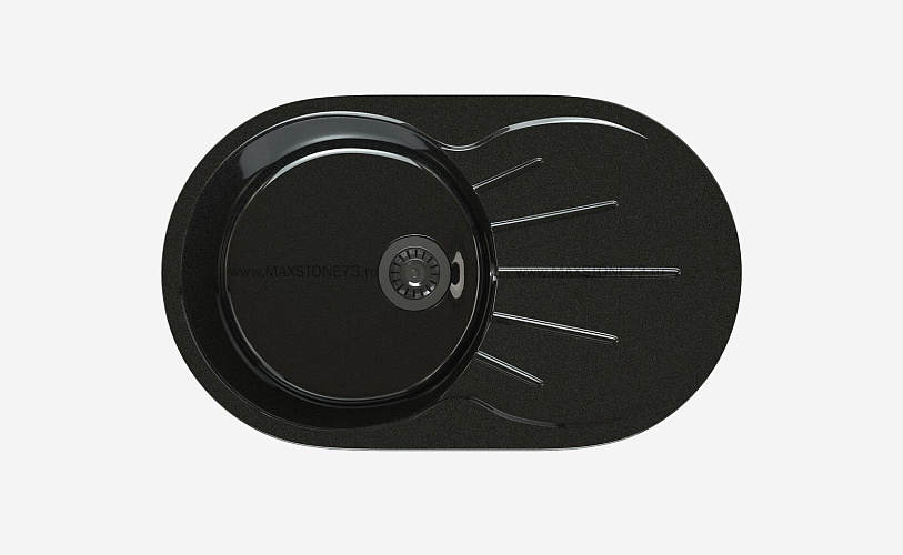 MAXSTONE Мойка глянцевая MS-5 (черный металлик) 735*450*215
